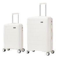 Set de 2 maletas de viaje Dukap Monaco, 10 y 23 kg, polipropileno, 4 ruedas dobles 360°, cerradura TSA, blanco